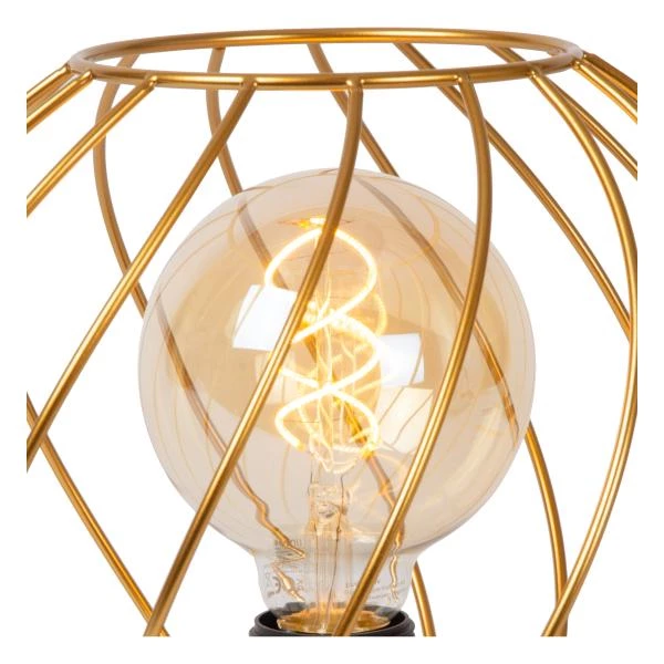 Lucide DANZA - Lampe de table - Ø 25 cm - 1xE27 - Or Mat / Laiton - détail 1